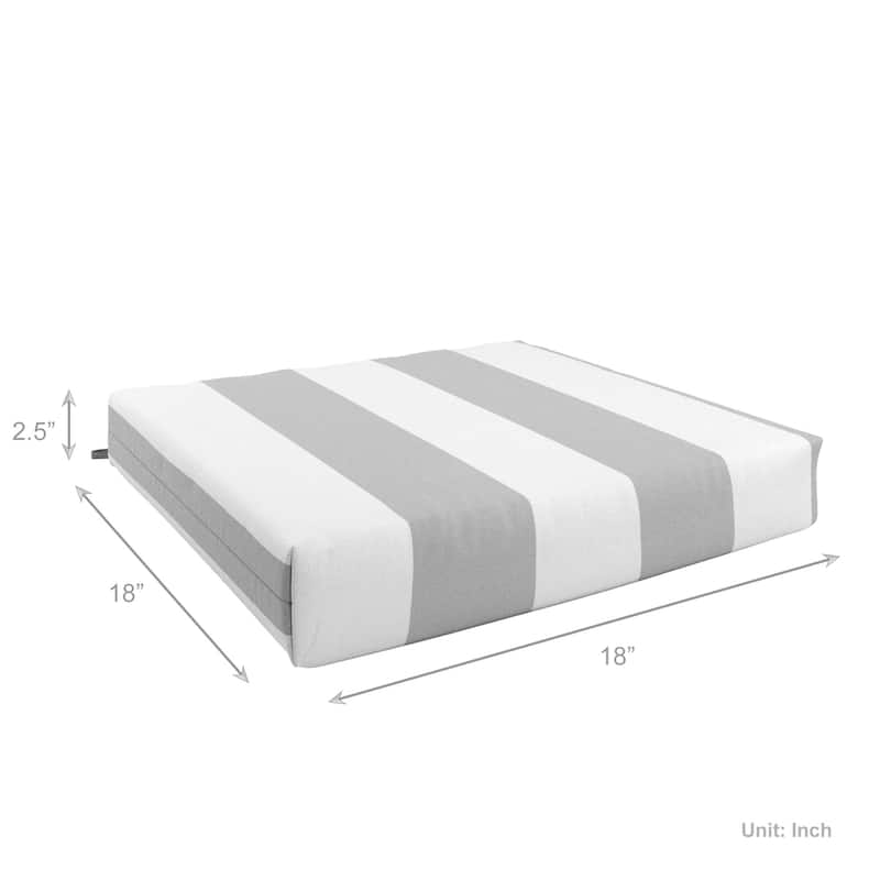 California Umbrella Outdoor Chair Pad Set of 2, 18" x 18", 2.5" Thick, Solstice Olefin Fabric