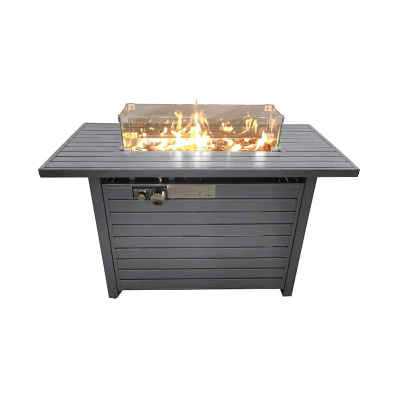 LSI 24'' H Steel Propane Outdoor Fire Pit Table with Lid - N/A