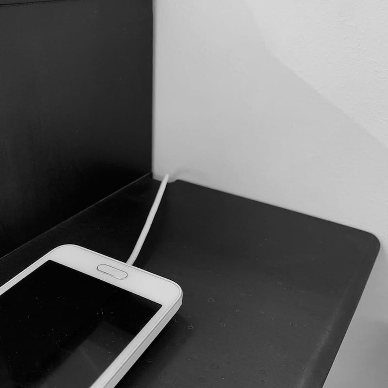 Floating Beech Wood Nightstand with Right Shelf