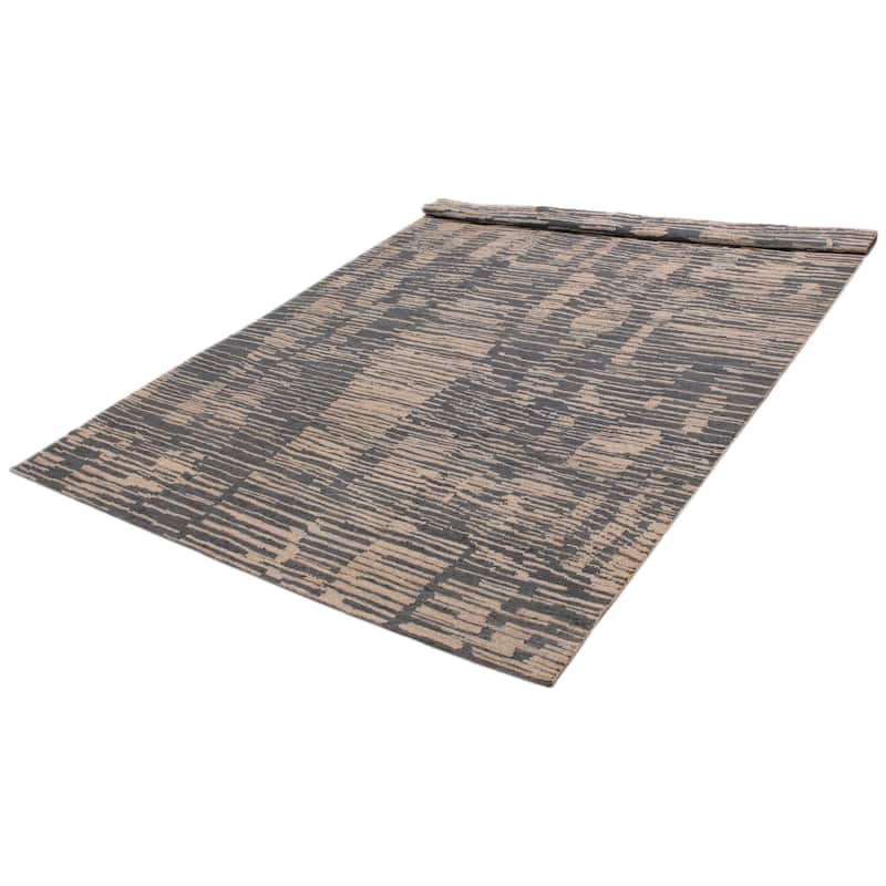 ECARPETGALLERY Hand-knotted Tangier Grey Wool Rug - 9'10 x 13'8