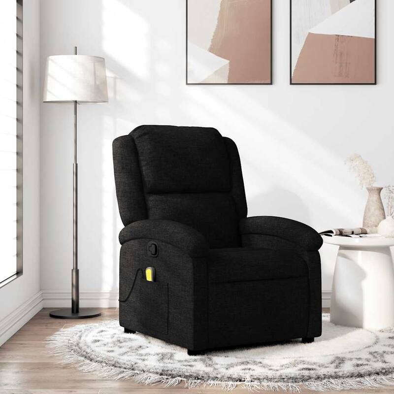 vidaXL Recliner Chair Adjustable Wingback Armchair for Home Theater Fabric - Black
