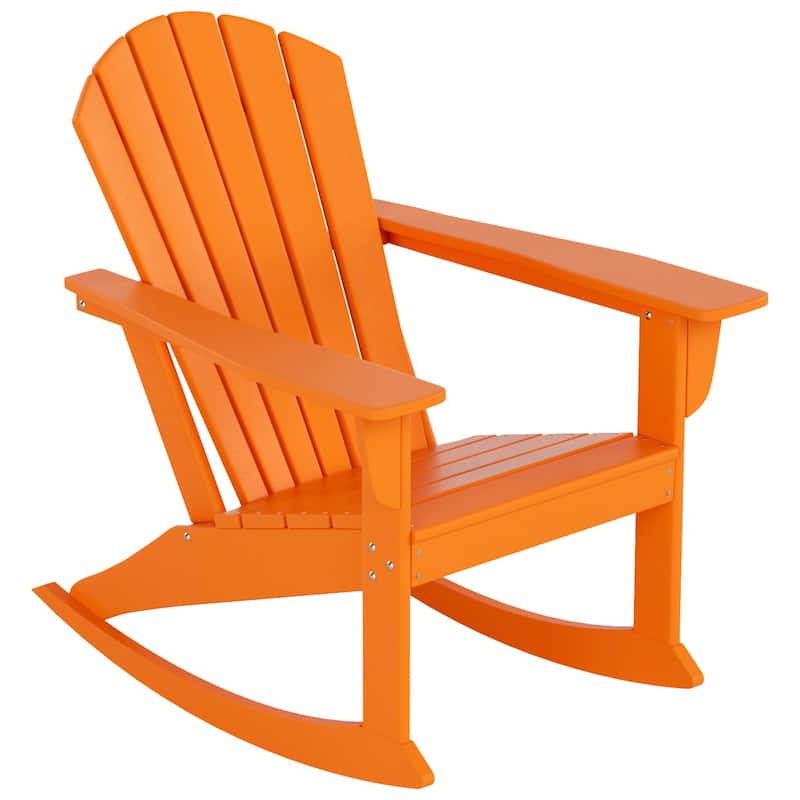 Laguna Hdpe All Weather Outdoor Patio Rocking Chair - Orange