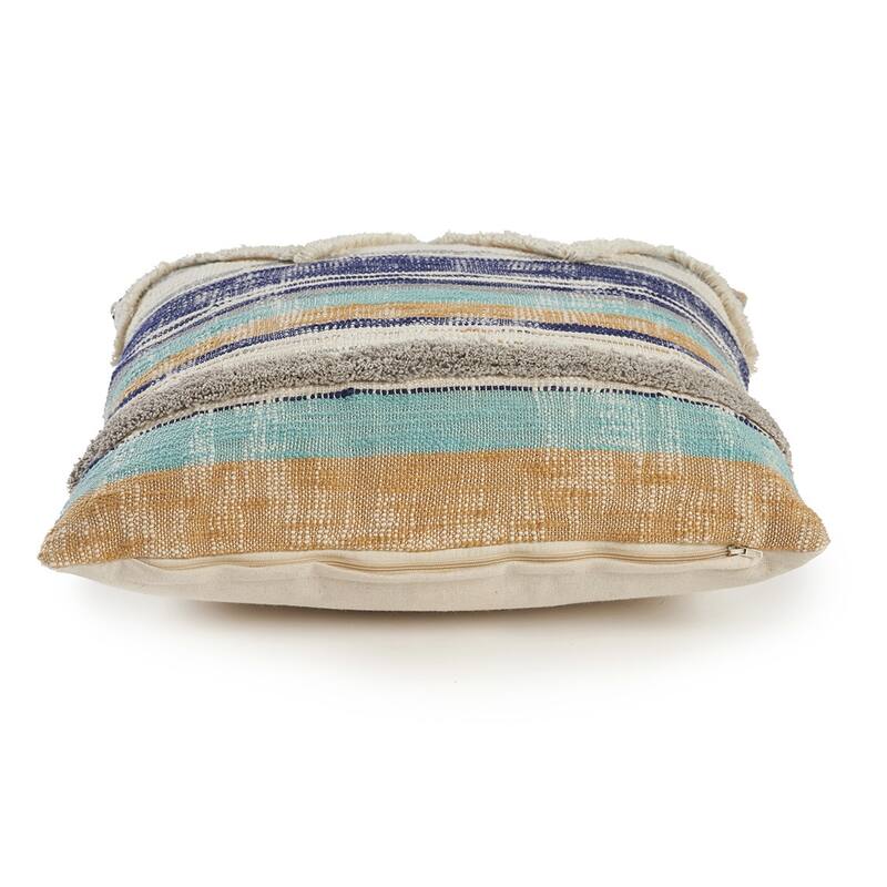 Sevita Destin Distressed Striped Cotton Throw Pillow