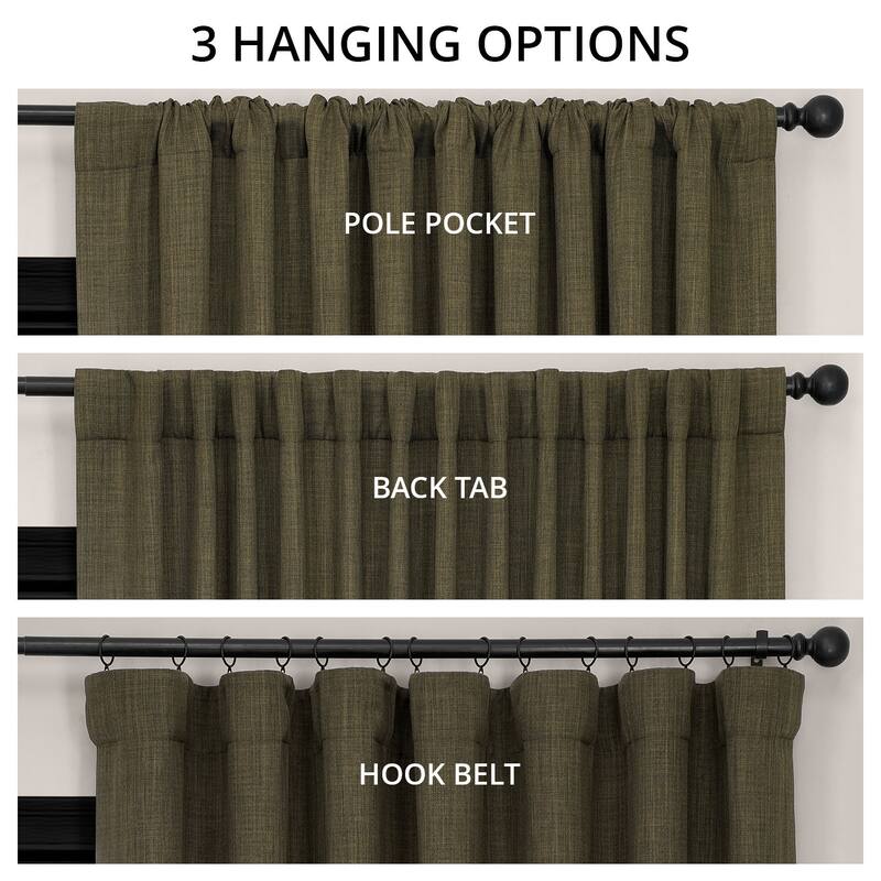 Exclusive Fabrics Textured Faux Linen Extra Wide Room Darkening Curtains for Bedroom & Living Room Curtains (1 Panel)