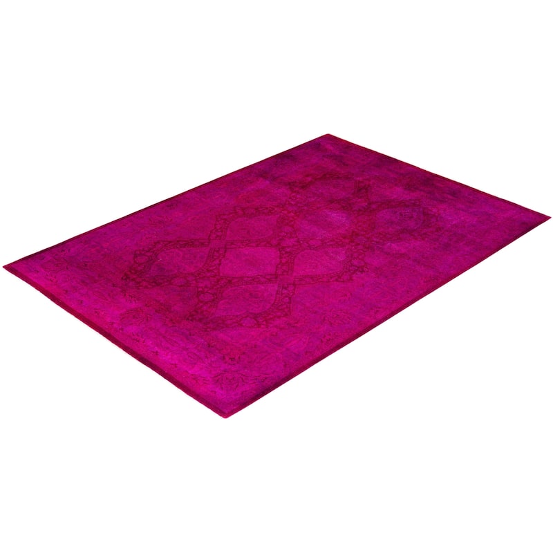 Contemporary Overdyed Wool Hand Knotted Area Rug - 6' 2" x 8' 10"