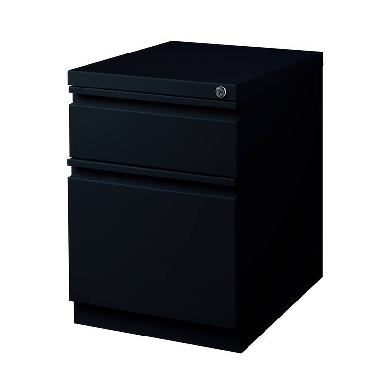 Hirsh 20" D Commercial Mobile Pedestal File Cabinet,1 Box/1 File,Black - Black