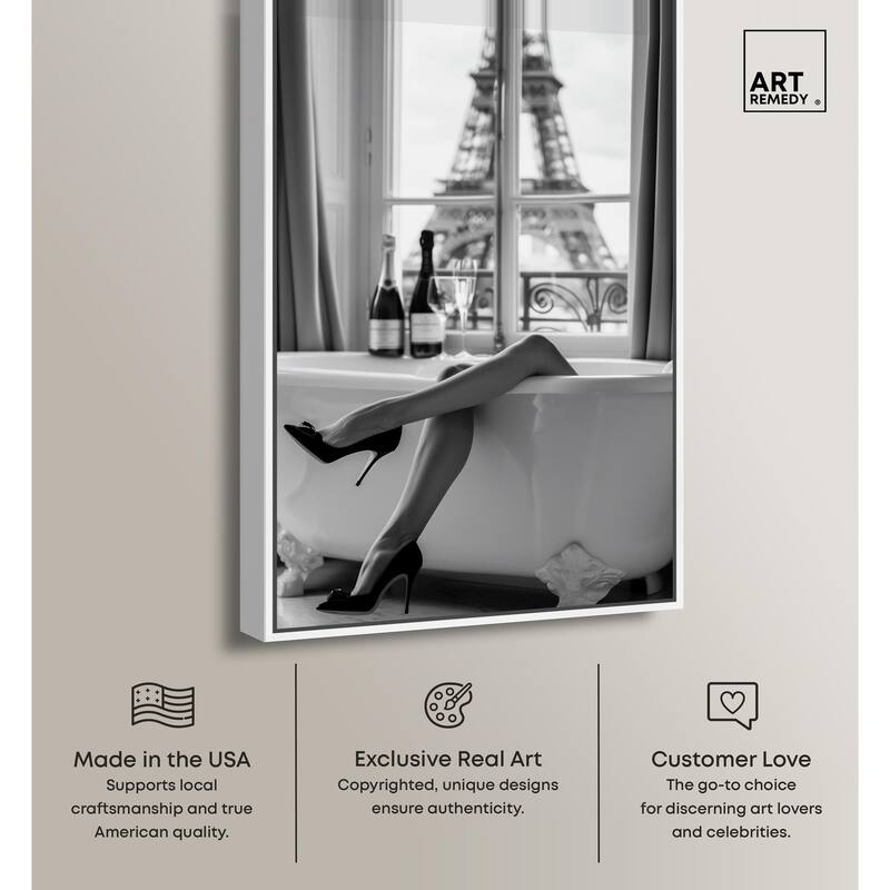 Bathtub Sit Back Glam Canvas by Art Remedy