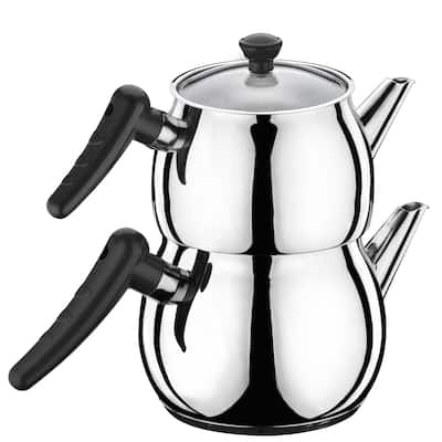 Hascevher Stainless Steel Turkish Teapot Team Induction Compatible