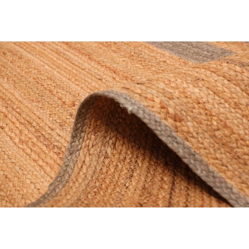 ECARPETGALLERY Braided Weave Palas Denizli Tan Jute Rug - 4'8 x 6'6