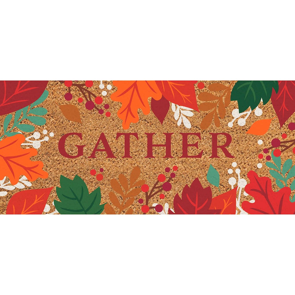 Gather Fall Leaves Flocked Coir Sassafras Switch Mat