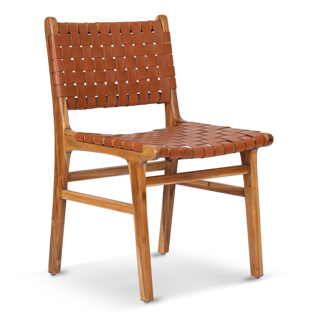 Wisteria woven store leather chair