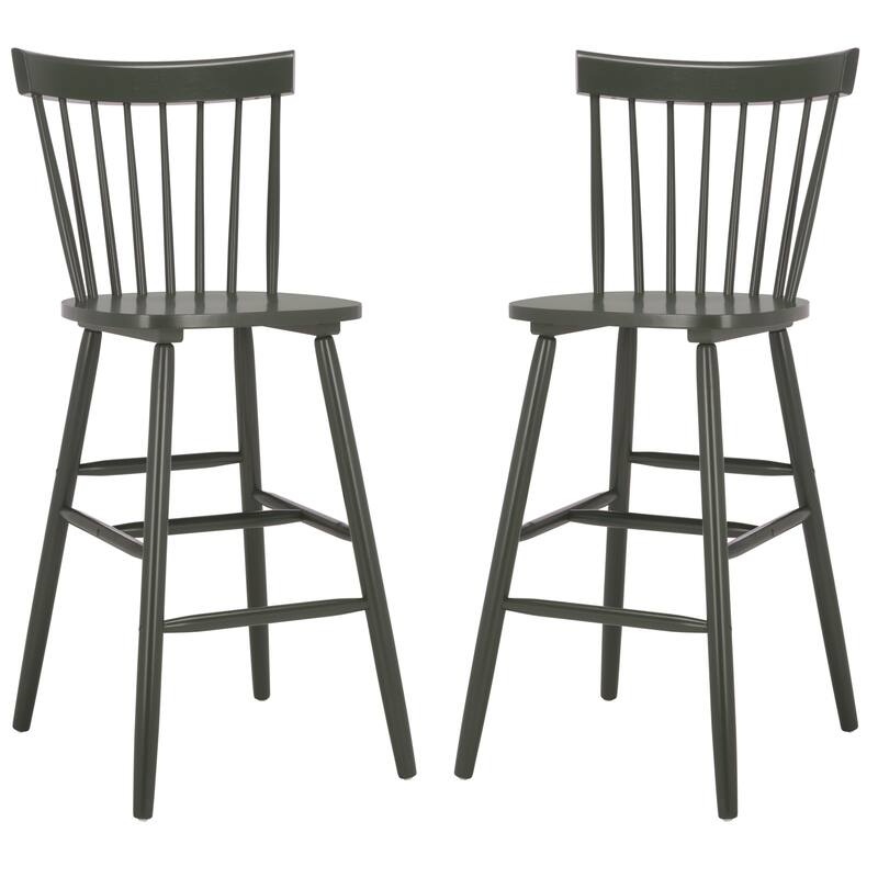 SAFAVIEH Belva 30-inch Spindle Farmhouse Bar Stool (Set of 2) - 20" W x 21" D x 44" H - 20"W x 21"D x 44"H - Dusty Green