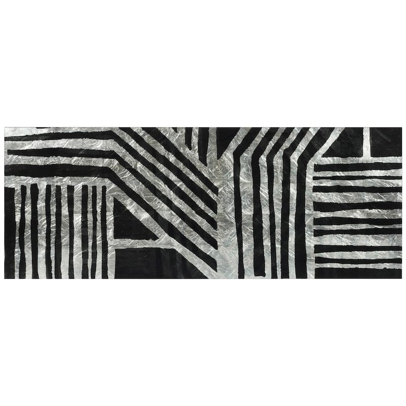 "Nokomis B" Reverse Printed Tempered Glass with Silver Leaf