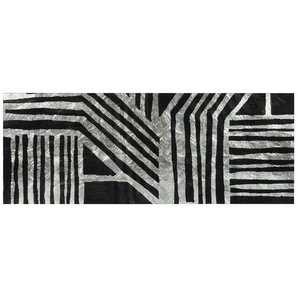 "Nokomis B" Reverse Printed Tempered Glass with Silver Leaf