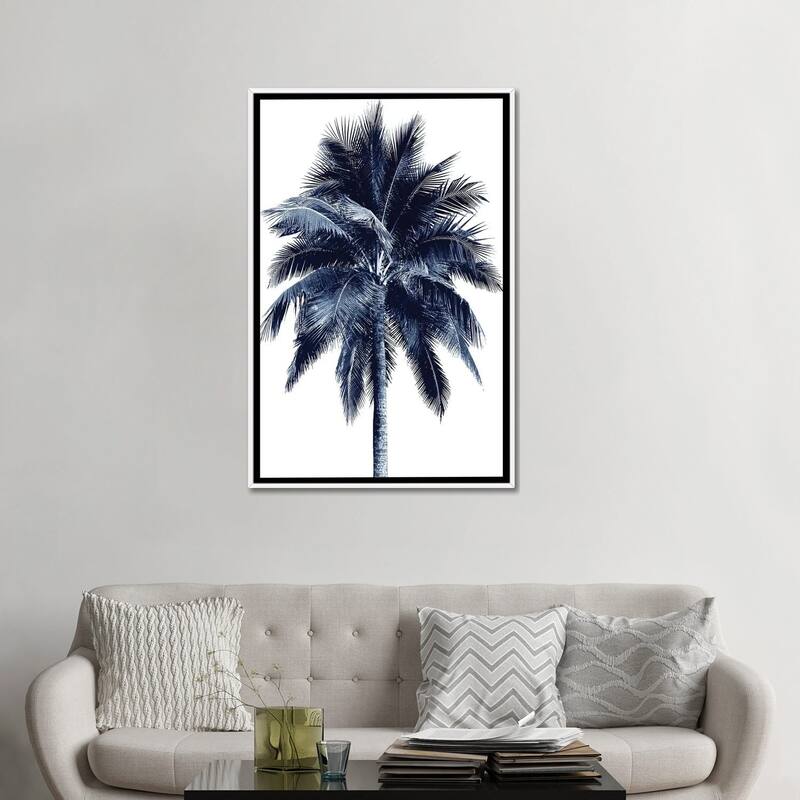 iCanvas "Blue Palm Tree I" by Devon Davis Framed Canvas Print