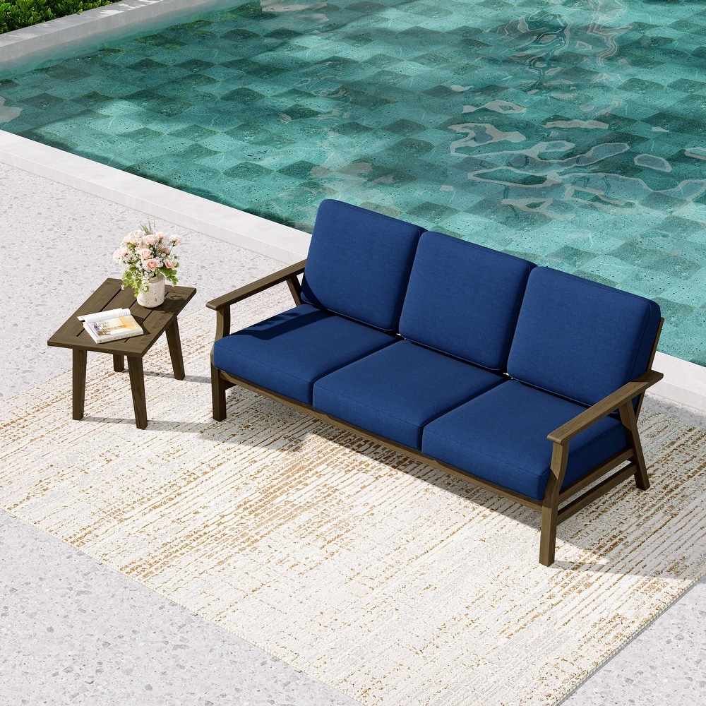 2-Piece Teak Outdoor Sofa Set with Table