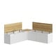 preview thumbnail 14 of 13, L-Shaped Storage Bench with Lift-Top Seats and Wooden Top for Entryway