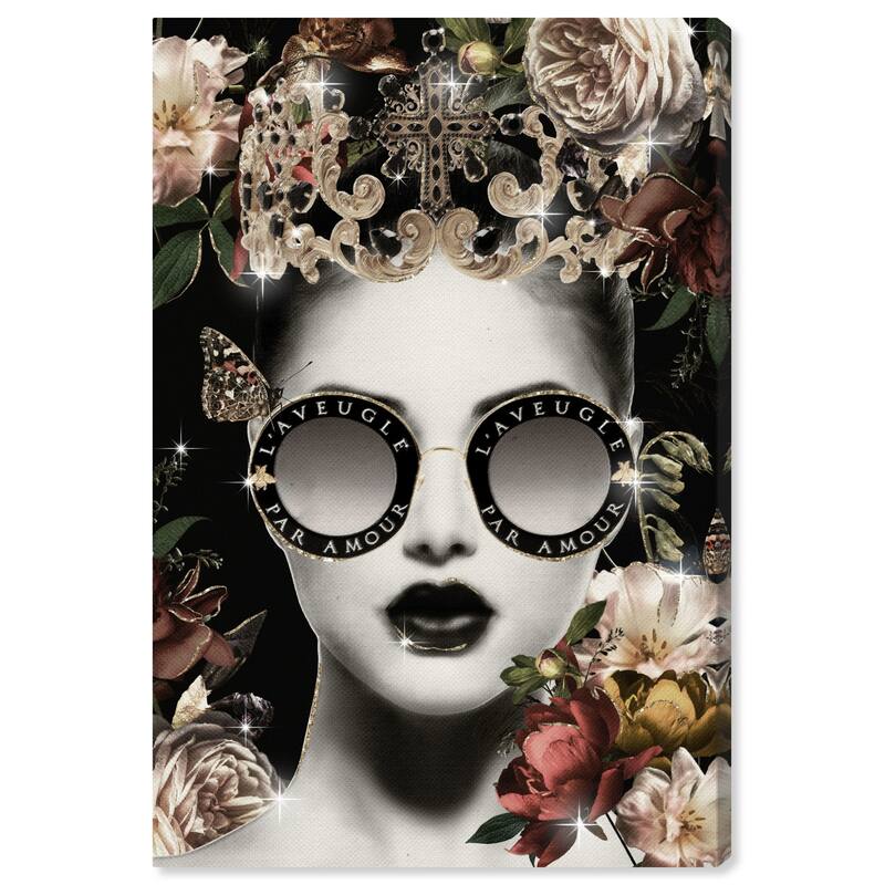 Wynwood Studio Canvas Fashion and Glam Royal Duchess and Her Crown Gold and Glam Wall Art Canvas Print