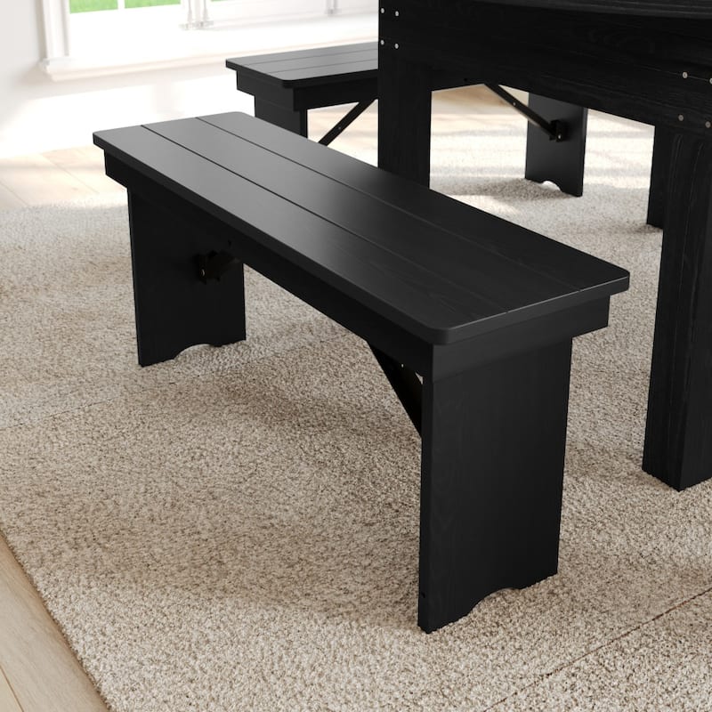 40" x 12" Antique Rustic Solid Pine Folding Farm Bench