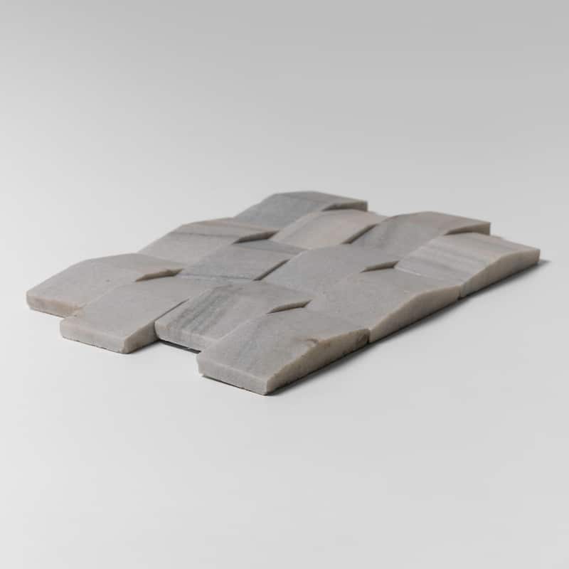 Woven Swell 8 in. x 12 in. Storm Natural Grey Sandstone Wall Tile