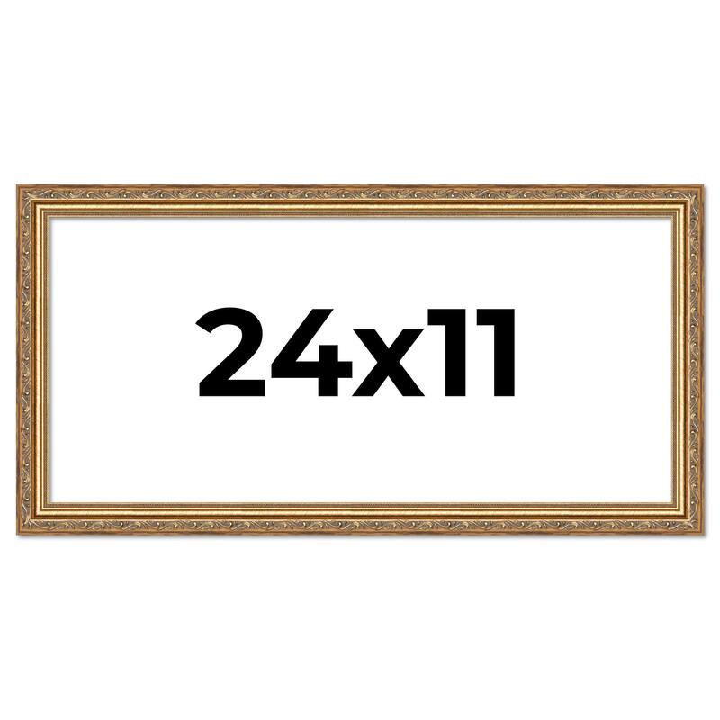 24x11 Frame Red Solid Wood Picture Frame Width 1.75 Inches | Interior Frame Depth 1 13/16 Inches
