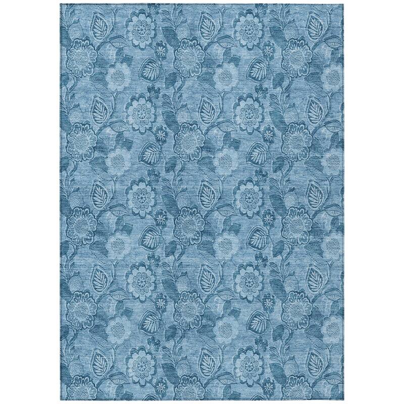 HomeRoots Floral Transitional Rectangle Outdoor Rug