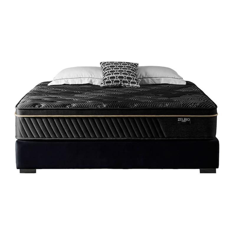 Modern Medium Firm Gel Memory Foam Hybrid Breathable Knitted Cover 12 in. Mattress - Black - Twin XL