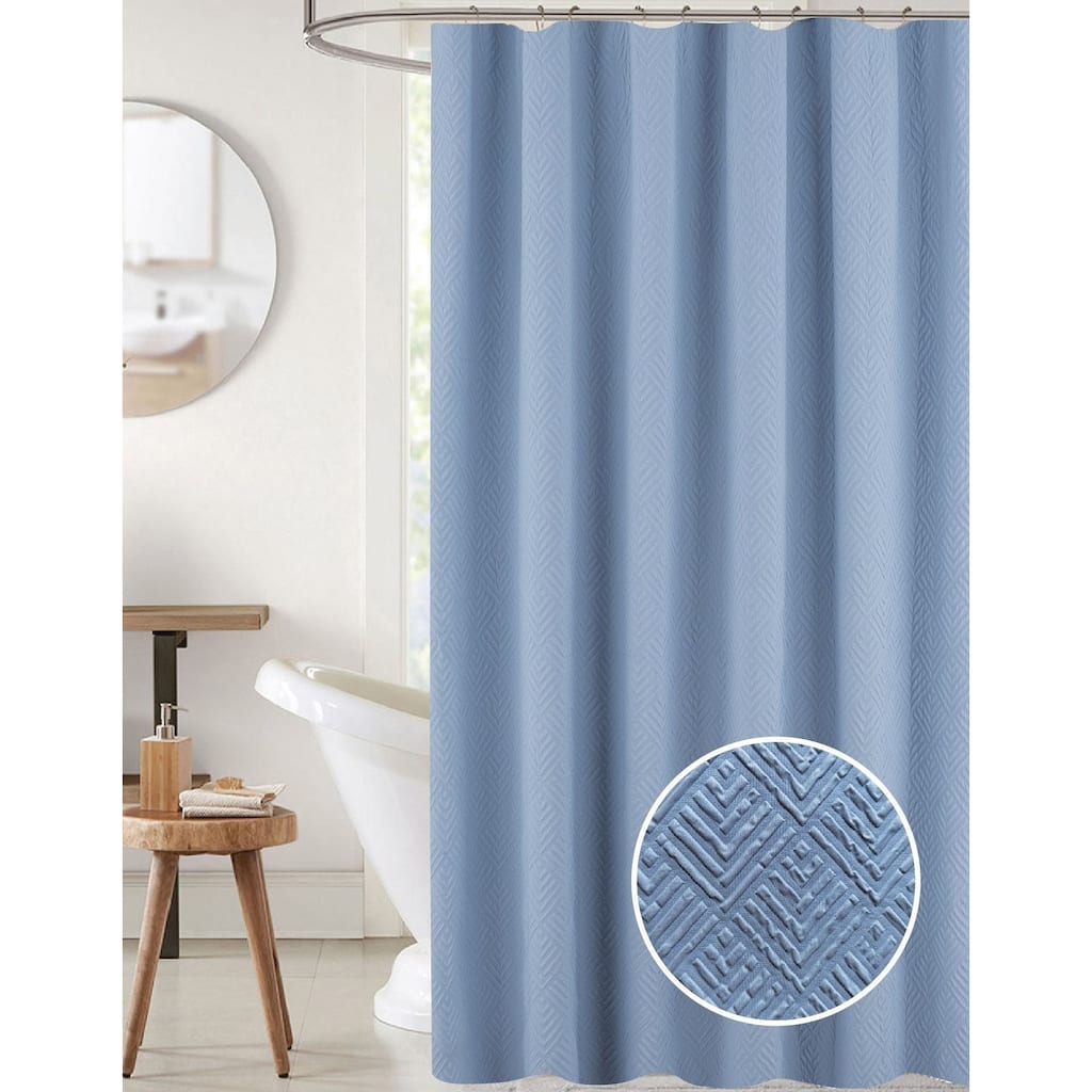 Maggie Embossed Solid Shower Curtain