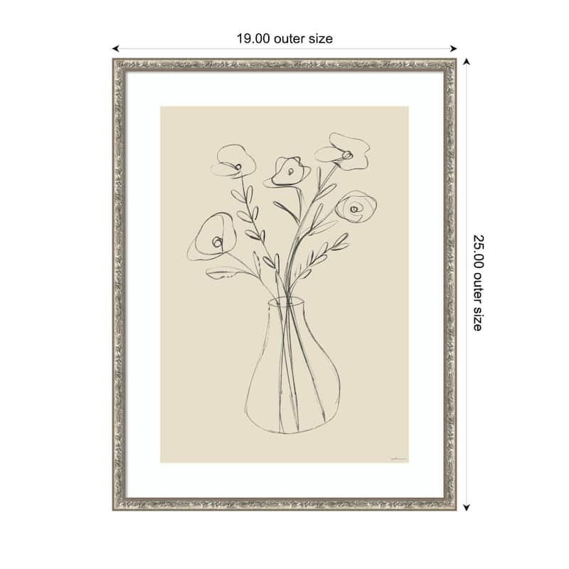 Kate and Laurel Floral Vase by Gabrielly Guedes Framed Wall Art Print