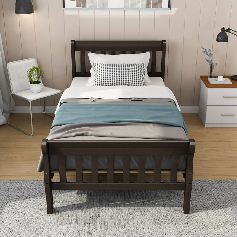 Modern Wood Platform Twin Size Bed