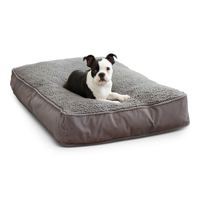 Happy Hounds Buster Deluxe Gray Sherpa Dog Bed - Small(36"x24")