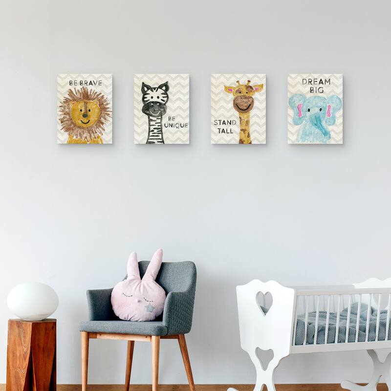 Safari Animal Prints by Natalie Carpentieri Set of 4 Canvas Art Prints