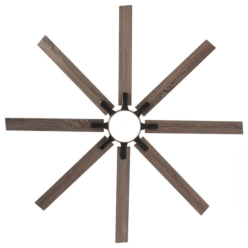 65" Integrated LED White Dimmable Ceiling Fan with Light and Remote - 65" D x 65" W x 13.4" H