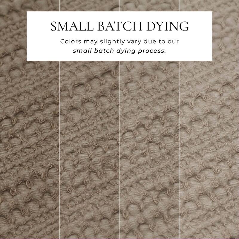 Linery & Co. Cotton Reversible Waffle Weave / Percale Duvet Cover Set