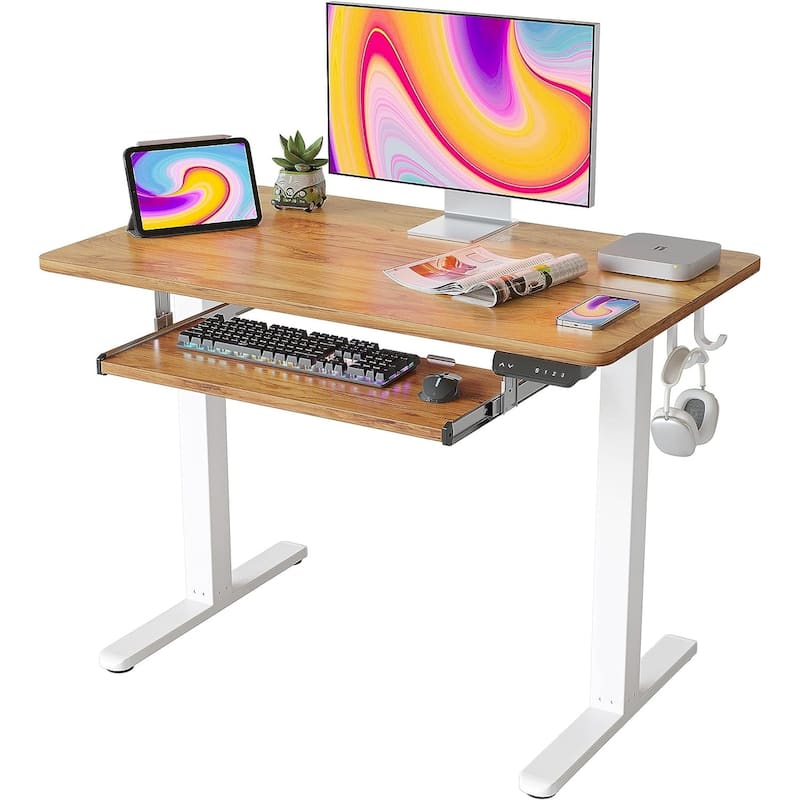 FEZIBO/Home Office Furniture/Wood/Desk With Keyboard Tray/Desks