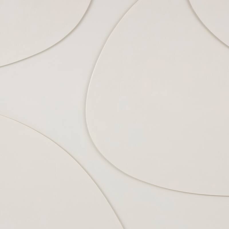 Beige or White Wooden Geometric Framed Wall Art with Abstract Circles and Brown Wooden Frame