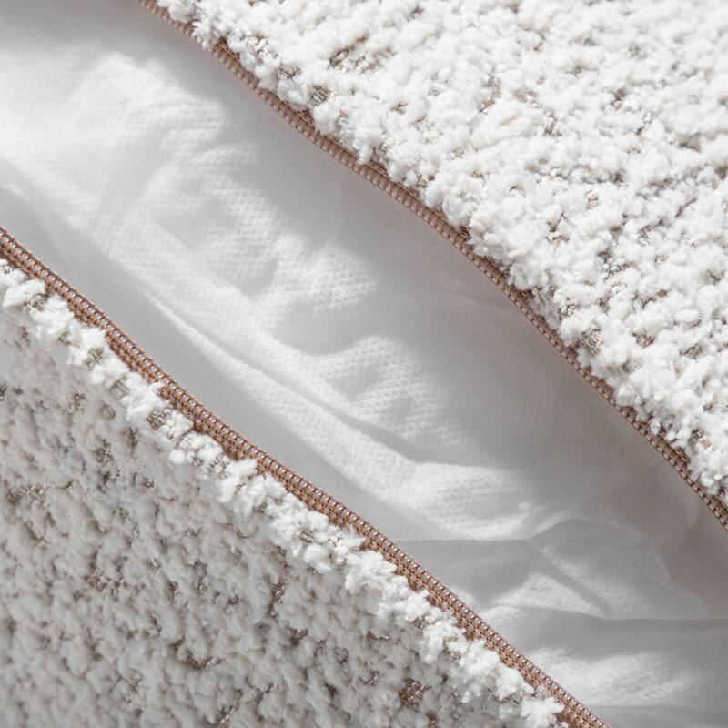 Furniture of America Isidora Contemporary Boucle Sofa Set with Back Pillows and Wooden Legs, 2-Piece or 3-Piece Options