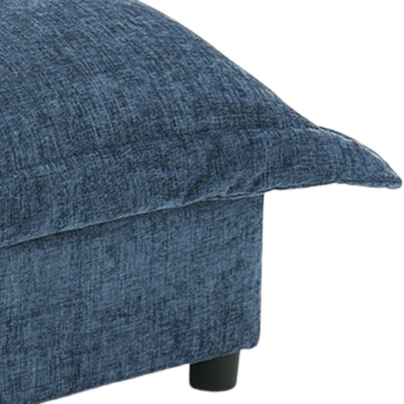 37"W Oversized Upholstered Chenille Rectangle Cloud Ottoman