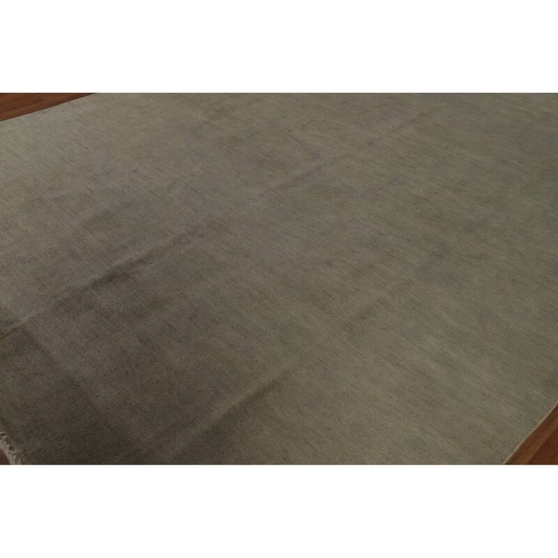 Gray & Beige Gabbeh Oriental Area Rug Handmade Wool Carpet - 7'10" x 9'6"