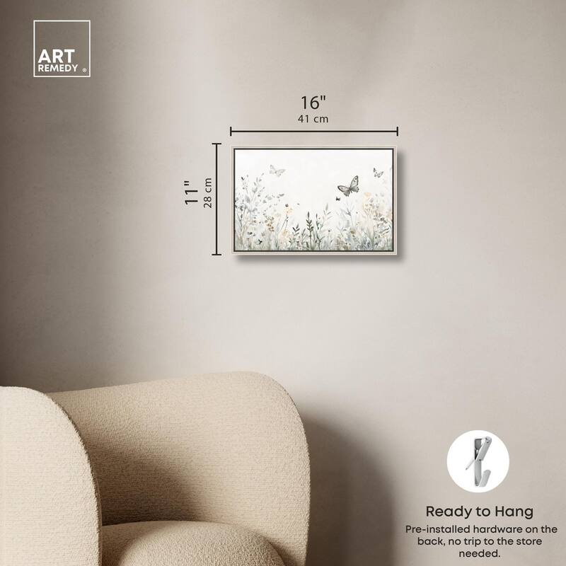 Butterfly Field Canvas by Art Remedy