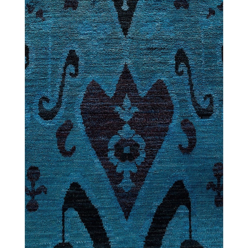 Vibrance, One-of-a-Kind Hand-Knotted Area Rug - Blue, 10' 0" x 13' 8" - 10' 0" x 13' 8"