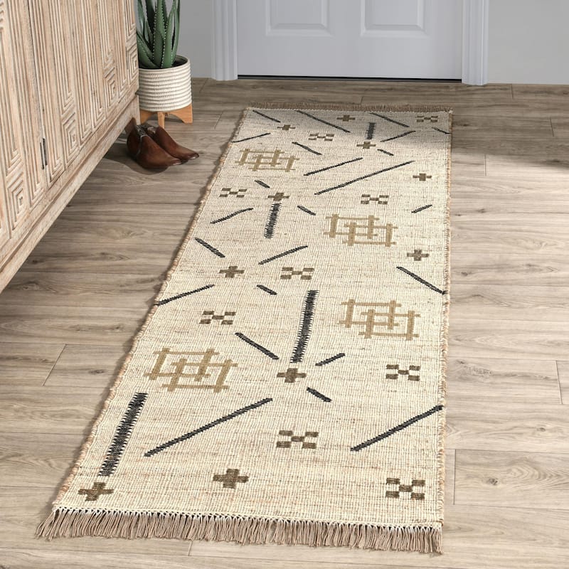 Belfast Wool Blend Area Rug by Kosas Home - 2.6'X8' Runner - Ivory Multi