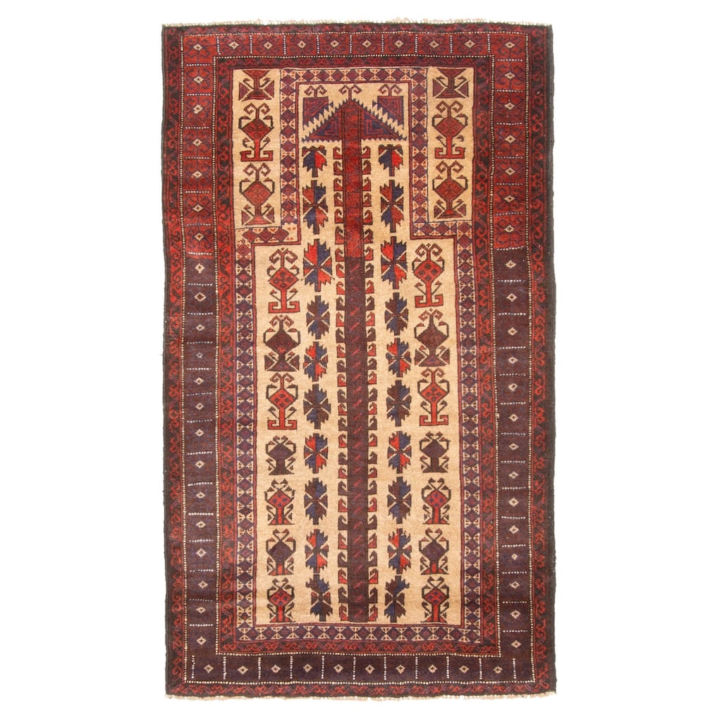 ECARPETGALLERY Hand-knotted Teimani Tan Wool Rug - 2'11 x 5'2