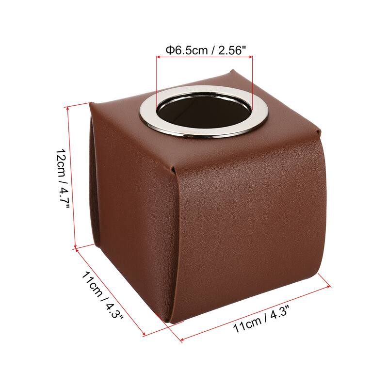 Tissue Box Cover, PU Leather Square Decorative Napkin Paper Towel Dispenser Holder for Countertop Home Office Car
