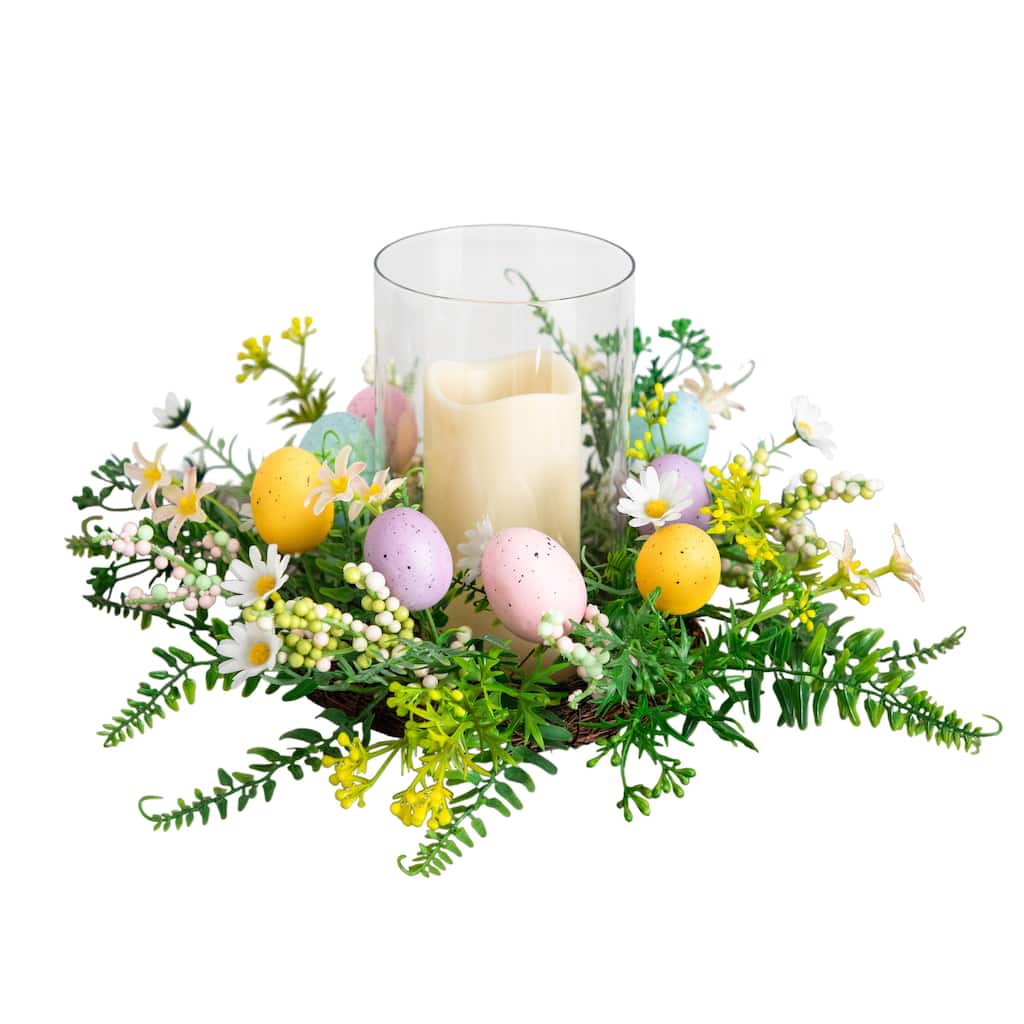 8-in Artificial Easter Candle Holder Arrangement