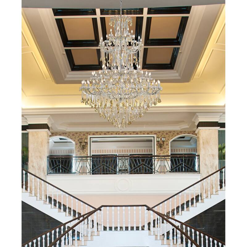 Elegant Lighting 2800G96-GT/RC Maria Theresa 87 Light 72" Wide Crystal