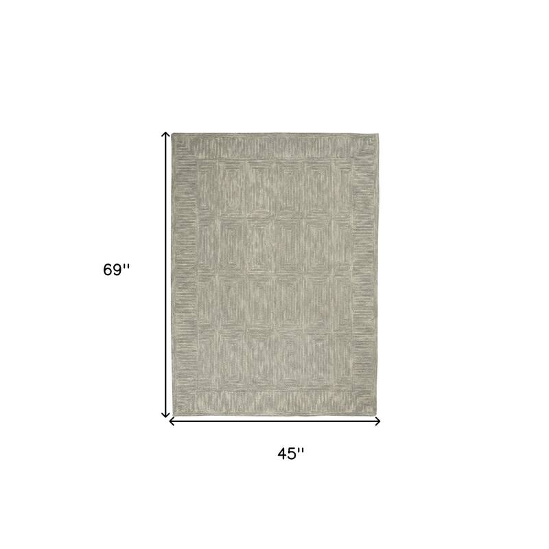 Dujo Power Loomed Geometric Modern Soft Area Rug By HomeRoots - 69' X '45' X '0.5