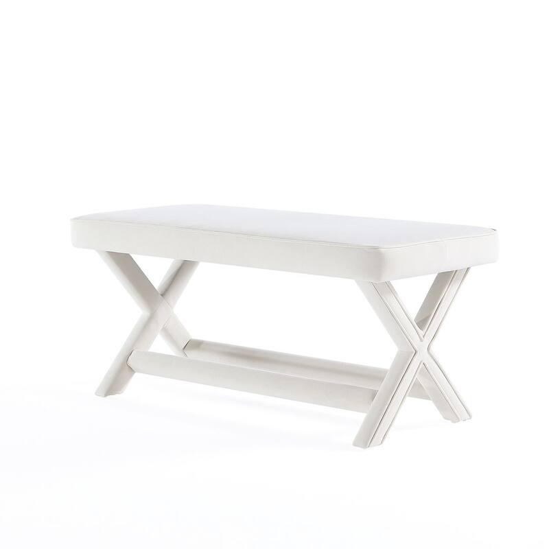Manhattan Comfort Abigail Mid-Century Modern Velvet Upholstered Bench