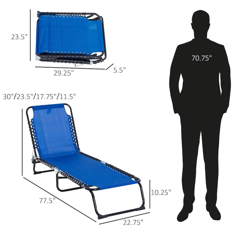 Steel Framed Terrace Sunbathing Folding Lounger