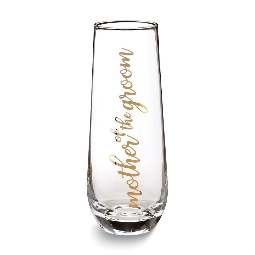 Curata Lillian Rose Mother of The Groom Stemless Wedding Toasting Glass